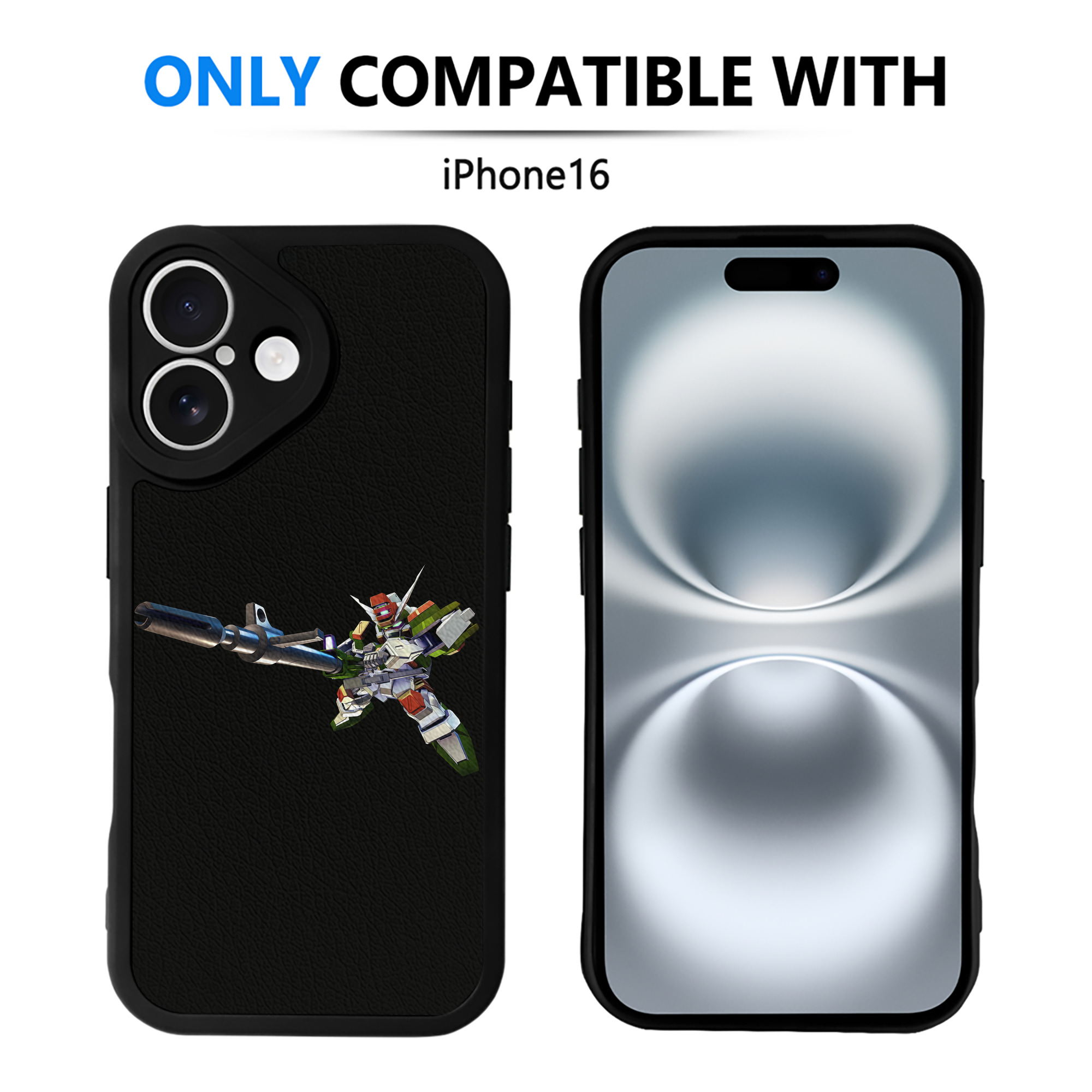 （画像用） 機動戦士ガンダム Mobile Suit Gundam 【iPhone 16シリーズ対応】シリコンスマホケース（レザー調） 材質：シリコン